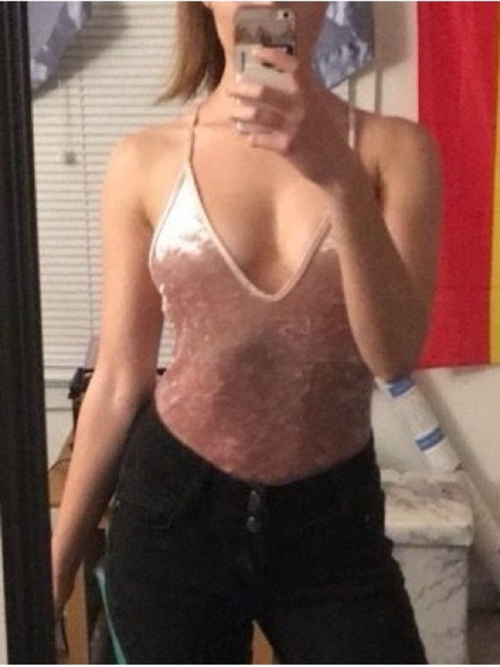 Crushed velvet bodysuit
